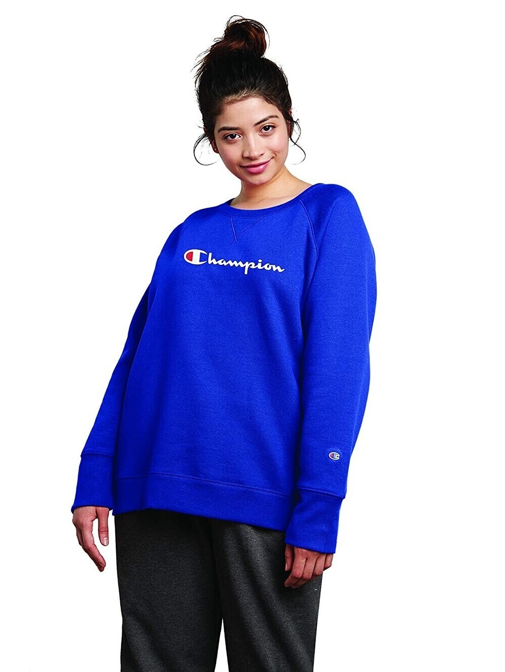 Champion Womens Plus Size Powerblend Fleece Boyfriend Logo Sweatshirt Size 2X